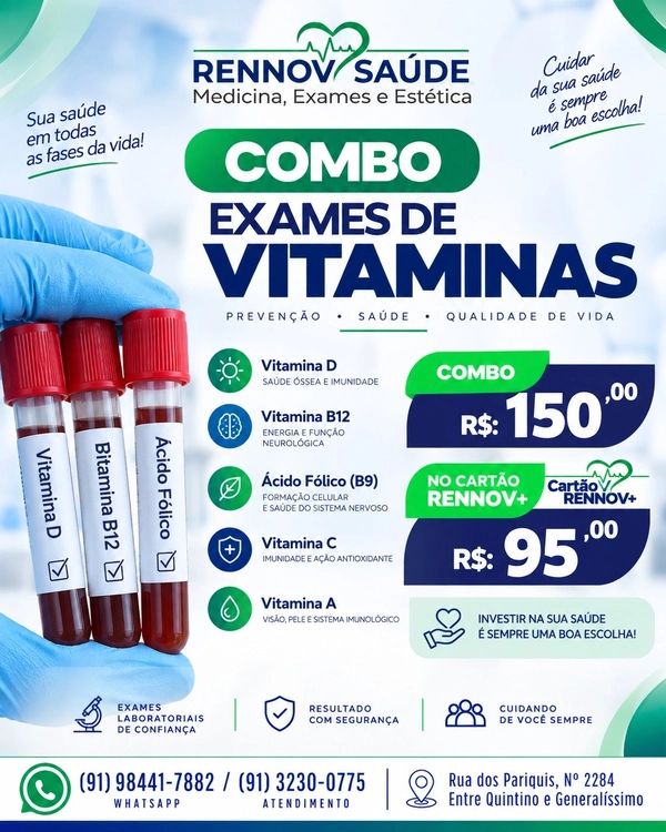 Combo Exames de Vitaminas